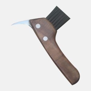 Wooden Handle Hoof Pick with Brush